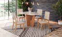 Ver imagem 1 de Conjunto Mesa de Jantar Vértice com Vidro e 4 Cadeiras Milla Henn - Nature/off White/linho
