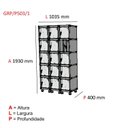 Ver imagem 3 de Armário Locker Roupeiro 15 Portas Aço Grp 503/15 Movei Preto/Cinza