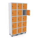 Ver imagem 1 de Armário Guarda Volume Locker Roupeiro 15 Portas Aço Grp 503/15 Laranja