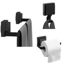 Ver imagem 3 de Kit Porta Toalha de Banho Papeleira Cabide Ventosa F.max