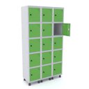 Ver imagem 1 de Armário Guarda Volume Locker Roupeiro 15 Portas Aço Grp 503/15 Verde