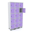 Ver imagem 1 de Armário Guarda Volume Locker Roupeiro 15 Portas Aço Grp 503/15 Cinza