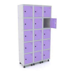 Armário Guarda Volume Locker Roupeiro 15 Portas Aço GRP 503/15 