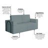 Sofá Cama à Vácuo 2 Lugares Linha Modular Flip Magic - 11