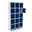 Ver imagem 1 de Armário Guarda Volume Locker Roupeiro 15 Portas Aço Grp 503/15 Azul/Cinza/Delrey