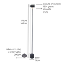 Ver imagem 3 de Luminária de Piso Abajur Chão Anne Preto