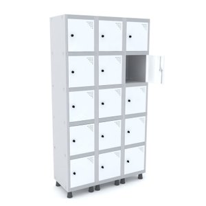 Armário Guarda Volume Locker Roupeiro 15 Portas Aço GRP 503/15 