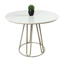 Ver imagem 1 de Mesa de Jantar Rubi Off White com Base de Metal Champanhe