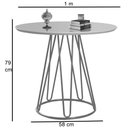 Ver imagem 2 de Mesa de Jantar Rubi Off White com Base de Metal Champanhe