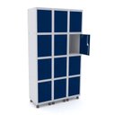 Ver imagem 1 de Armário Guarda Volume Locker Roupeiro 12 Portas Aço Grp 503/12 Azul/Cinza/Delrey