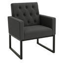 Ver imagem 4 de Kit 2 Poltronas Decorativas Reforçada Recepção Base Ferro Cinza-escuro