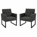 Ver imagem 1 de Kit 2 Poltronas Decorativas Reforçada Recepção Base Ferro Cinza-escuro