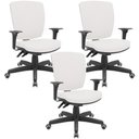 Ver imagem 1 de Kit 03 Cadeiras de Escritório Diretor Office Giratória Preto Alta Flexi P03 Vinil branco - lyam