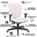 Ver imagem 4 de Kit 03 Cadeiras de Escritório Diretor Office Giratória Preto Alta Flexi P03 Vinil branco - lyam