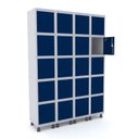 Ver imagem 1 de Armário Guarda Volume Locker Roupeiro 20 Portas Aço Grp 504/20 Azul/Cinza/Delrey