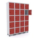 Ver imagem 1 de Armário Guarda Volume Locker Roupeiro 20 Portas Aço Grp 504/20 Vermelho