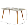 Mesa de Jantar Retangular Estilo Retrô com Tampo de Vidro e Mdf - 4