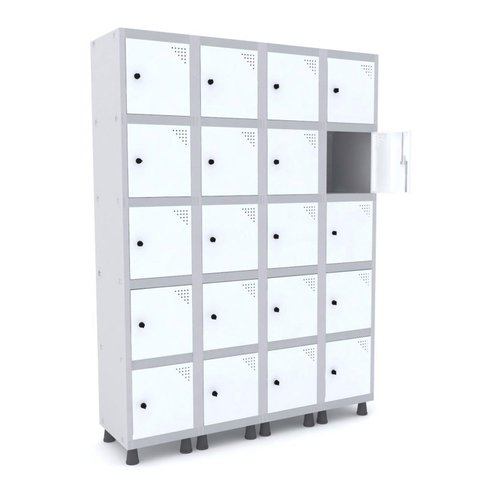 Armário Guarda Volume Locker Roupeiro 20 Portas Aço Grp 504/20 Branco