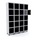 Ver imagem 1 de Armário Guarda Volume Locker Roupeiro 20 Portas Aço Grp 504/20 Preto