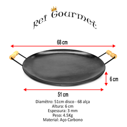 Tacho Disco de Arado 51cm com Alça para Porções em Geral:51cm - 2