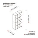 Ver imagem 4 de Armário Guarda Volume Locker Roupeiro 12 Portas Aço GRP 503/12