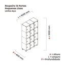 Ver imagem 4 de Armário Guarda Volume Locker Roupeiro 12 Portas Aço Grp 503/12 Preto