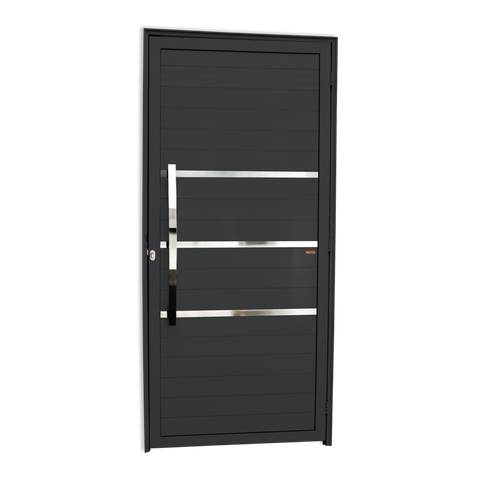 Porta Alumínio Lambril Evolution c/Puxador e.Preto 90 Brimak