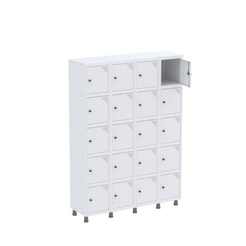 Armário Guarda Volume Locker Roupeiro 20 Portas Aço Grp 504/20 Branco