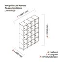 Ver imagem 4 de Armário Guarda Volume Locker Roupeiro 20 Portas Aço Grp 504/20 Branco