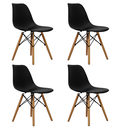 Ver imagem 2 de Kit com 4 Cadeiras Eiffel com Base em Madeira para Cozinha e Sala de Jantar