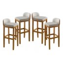 Ver mais imagens de Conjunto Cozinha Alto Padrão 4 Banquetas Exclusiva Encosto Confortável Quadrado Acabamento Couro