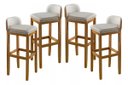 Ver mais imagens de Conjunto Cozinha Alto Padrão 4 Banquetas Exclusiva Encosto Confortável Quadrado Acabamento Couro