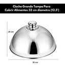 Ver imagem 6 de Cloche Aço Inox Tampa para Alimentos Cobertura Grande 32cm