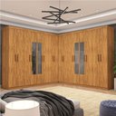 Ver imagem 1 de Closet Casal Duplo Rubi Premium 16 Portas C/espelho 8 Gavetas