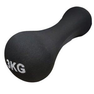 Halter Peso 3kg Emborrachado Antiderrapante Academia Treino Exercicio Pilates Fisioterapia Fortaleci