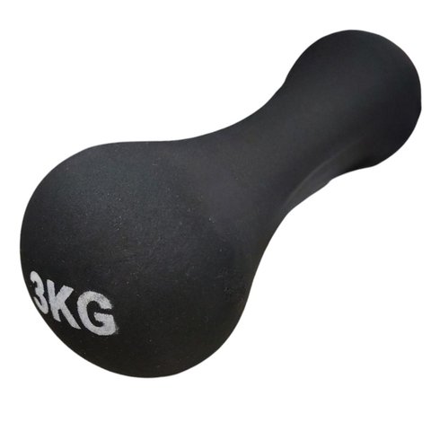 Halter Peso 3kg Emborrachado Antiderrapante Academia Treino Exercicio Pilates Fisioterapia Fortaleci