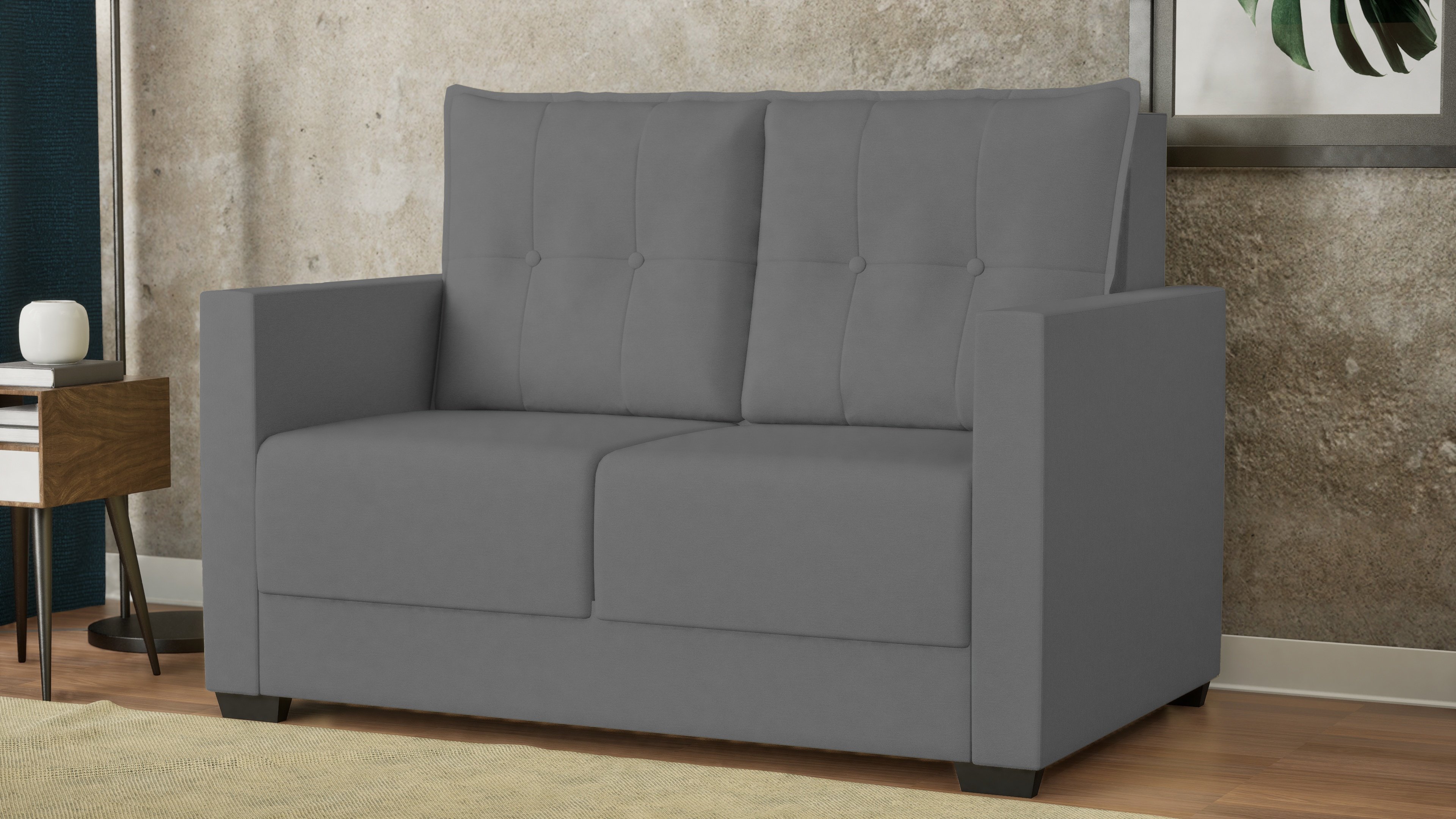 Sofa 2 Lugares Pequeno Confortavel 1,40m Berlim Bellamado:cinza - 4