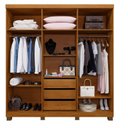 Ver imagem 2 de Guarda Roupa Casal 06 Portas Milão Cinamomo/off White C/ Pês