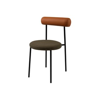 Cadeira Roll Encosto Courissimo Caramelo Assento Tricô Verde Base Aço Carbono Preto - Casa Maju
