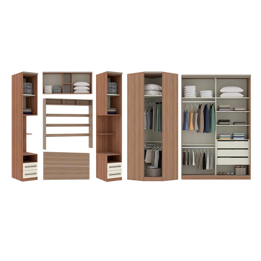 Guarda-Roupa Dormitório Modulado Connect 2 Portas de Correr Casal Queen ...