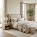 Ver imagem 3 de Cabeceira de Cama King Size Pier 2,23m Estofada com Painel Acolchoado Off White