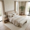 Ver imagem 2 de Cabeceira de Cama King Size Pier 2,23m Estofada com Painel Acolchoado Off White