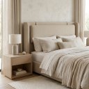 Ver imagem 1 de Cabeceira de Cama King Size Pier 2,23m Estofada com Painel Acolchoado Off White
