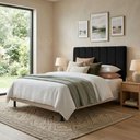 Ver imagem 2 de Cabeceira Estofada Carla Casal para Cama Box Madeira Maciça Veludo Preto Click Home