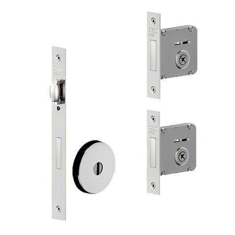 Fechadura Kit 821 Rolete Tetra Roseta Redonda Cromada 3F