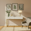Ver imagem 1 de Aparador Eros 110cm com Base Metálica Estilo Industrial Resistente e Moderno para Sala Estar:branco/