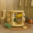 Ver imagem 5 de Porta Temperos Giratório Bambu com 8 Potes de Vidro Herméticos Design Sofisticado Premium