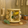 Porta Temperos Giratório Bambu com 8 Potes de Vidro Herméticos Design Sofisticado Premium - 5