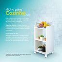 Ver imagem 4 de Nicho Organizador Multiuso Móvel para Cozinha com Rodinha 40cm