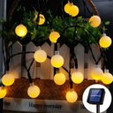 Ver imagem 4 de Cordão Leds Solar Lâmpadas Luzes Bolinhas Amarela Natal 5m